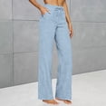 thumbnail image 4 of CYYOLLPF Palazzo Pants for Women Dress Pants Women Work Pants Women Sweat Pants for Womens Gaucho Pants for Women Capsule Wardrobe for Women 2026 Culottes for Women Sweatpants Blue M, 4 of 9