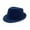 Navy, variant on ZQUUVOU Men Women Classic Structured Stripe Trilby Fedora Hat Black