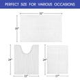 thumbnail image 6 of HAKUNA Striped White Bathroom Rug Set 3 Pieces Ultra Soft, Non Slip Chenille Toilet Mat, Absorbent Plush Shaggy Bath Mats for Bathroom, Bedroom, Kitchen, 6 of 7