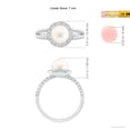 thumbnail image 5 of ANGARA Freshwater Cultured Pearl Ring with Beaded Split Shank in 14K White Gold for Women | June Birthstone, Birthday, Anniversary, Jewelry Gift for Women | Pearl Ring, 5 of 8