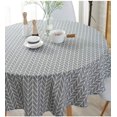 thumbnail image 4 of Table Cloth, Round, Cotton Linen, Simple Twill, Suitable for Home Kitchen Decoration, diameter 120 cm, 4 of 4