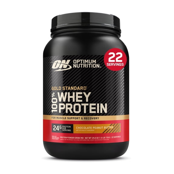 Optimum Nutrition Gold Standard 100% Whey Protein Powder, Chocolate Peanut Butter, 22 Servings