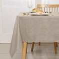 thumbnail image 2 of JIUZHEN Faux Linen Rectangle Tablecloth - Wrinkle and Stain Resistant Washable Table Cloth for Kitchen Dining Room Holiday Table Cover for Party Dinner Picnic, Stone, 60 x 84 Inch, 2 of 8