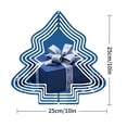 thumbnail image 2 of Metal Hanging Christmas Tree Wind Decorations - Geometric Blue Design Garden Spinners for Festive Yard Decor, 2 of 7