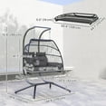 thumbnail image 3 of Outsunny Chaise Oeuf Suspendue Double, Chaise Hamac Pliable, Gris Foncé, 3 of 10