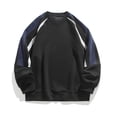 thumbnail image 1 of Blusas y camisas de manga larga con cuello redondo para hombre, suéter deportivo informal con bloques de color y cuello redondo, blusas de manga larga con cuello redondo, blusa de poliéster para hombr, 1 of 9