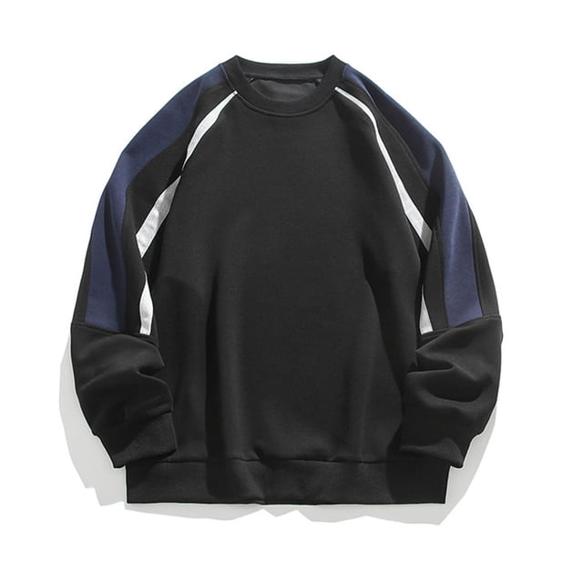 Blusas y camisas de manga larga con cuello redondo para hombre, suéter deportivo informal con bloques de color y cuello redondo, blusas de manga larga con cuello redondo, blusa de poliéster para hombr