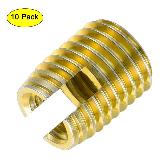 M8 M12x15mm Threaded Inserts 45# Carbon Steel Zinc Plating Gold 10 Pack