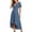 Sky Blue, variant on CHUMUD Summer Dresses for Women V-Neck Short Sleeve High-Low Chiffon Midi Dress, Elegant A-Line Cocktail Dress