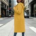 thumbnail image 2 of cocolona Womens Cable Knit Long Sweater Cardigan Loose Casual Hooded Long Sleeve Sweater Solid Color Trendy Fall Tunic Cardigan, 2 of 5