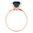 thumbnail image 4 of Clara Pucci 14K Rose Gold Solid Gold LondonBlueTopaz Solitaire Anniversary Ring for Women - 2.5 cttw Round Cut, 4 of 8
