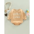 thumbnail image 2 of goowrom Barboteuse Bébé Saint-Valentin Filles Garçons Imprimé Lettre Manches Longues Col Rond Combinaisons Automne Hiver Justaucorps, 2 of 9
