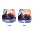thumbnail image 3 of Hirioo Colorful Cloud Sleeping Cat for Women's Double Layer Athletic Shorts High-Performance Gym Shorts with Inner Pocket, Elastic Waistband-Medium, 3 of 7