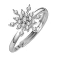 thumbnail image 5 of rygai Finger Ring Plating Shining Snowflake Decor Cubic Zirconia Comfortable Wearing Decorative Niche High Grade Personality Open Ring Gift,Sliver1, 5 of 8
