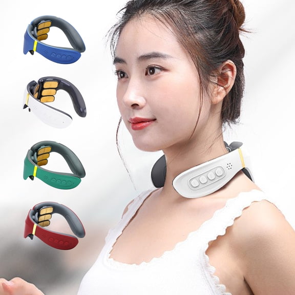 Gnmfd Neck Massager with Heat, 4 Modes 15-Minute Adjustable Massage with 12 Massage Heads, U-Shape Portable Cervical Spine Relaxation Device for Home Office Travel Car Deep Tissue Use