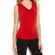 Kasper NEW Red Women's Medium PM Petite Sleeveless Cowl Neck Tank Cami Top $39