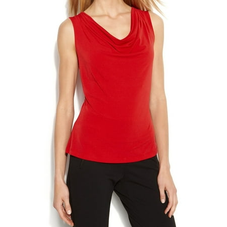 Kasper NEW Red Women's Medium PM Petite Sleeveless Cowl Neck Tank Cami Top $39
