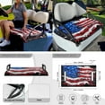 thumbnail image 4 of XYZCANDO USA Flag 4pcs Golf Cart Seat Covers American Flag Golf Cart Steering Wheel Covers Golf Cart Flag 2 Person Seats Golf Cart Body Kit 13 Inch Steering Wheel Covers Small Flag Black, 4 of 7