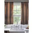 thumbnail image 2 of Retro Farmhouse Sheer Curtains 63 Inch Length 2 Panels Set, Brown Wooden Grain Cabin Country Plank Voile Window Treatment Rod Pocket Curtains Sheers Drapes for Bedroom/Living Room/Kitchen 52x"63"x2, 2 of 7