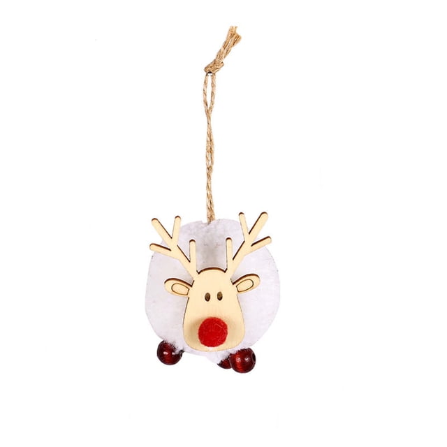 Xihbxyly Paletas No Reclamadas Bola de Lana Cordero Grande Forma de Reno para Colgar En Árbol de Navidad, Bola de Lana Tejida con Cervatillo para Decoración Navideña