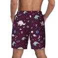 thumbnail image 3 of Kdxio Space Dinosaur Print Men's Swim Trunks with Compression Liner 7 Inch Inseam Quick Dry Swim Shorts, 3 of 7