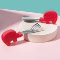 thumbnail image 1 of Make Mealtime Fun and Easy with our 2 Set Baby Toddler Silicone Stainless Steel Spoon Fork Set in a Cute and Gender-Neutral Style, Perfect for Feeding and Cutlery Training, Comes with a Useful Case!, 1 of 5
