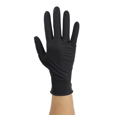 Dynarex 2324 Black Latex Exam Glove Powder Free X-Large (Box of 100)