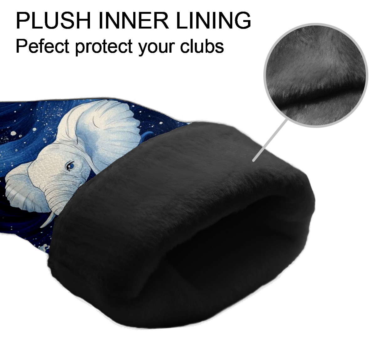 Golf Club Covers PU Leather Waterproof Head Covers for Fairway Woods Hybrids Elephant Wave Unisex Fits Most Brands