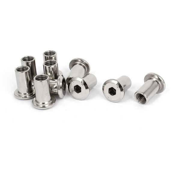 Uxcell M8 x 20mm Rivet Hex Socket Head Cap Screw Insert Nuts Fasteners 10 Pack