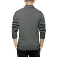 thumbnail image 3 of Matchstick Men's V-Neck Shawl Collar Button-up Cardigan Cotton Knitted Sweater with Pockets, 3 of 9