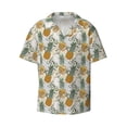 thumbnail image 5 of Daiia Fruit Pineapples Men's Linen Shirts Short Sleeve Casual Shirts Button Down Shirt for Men Beach Summer Wedding Shirt-XX-Large, 5 of 6