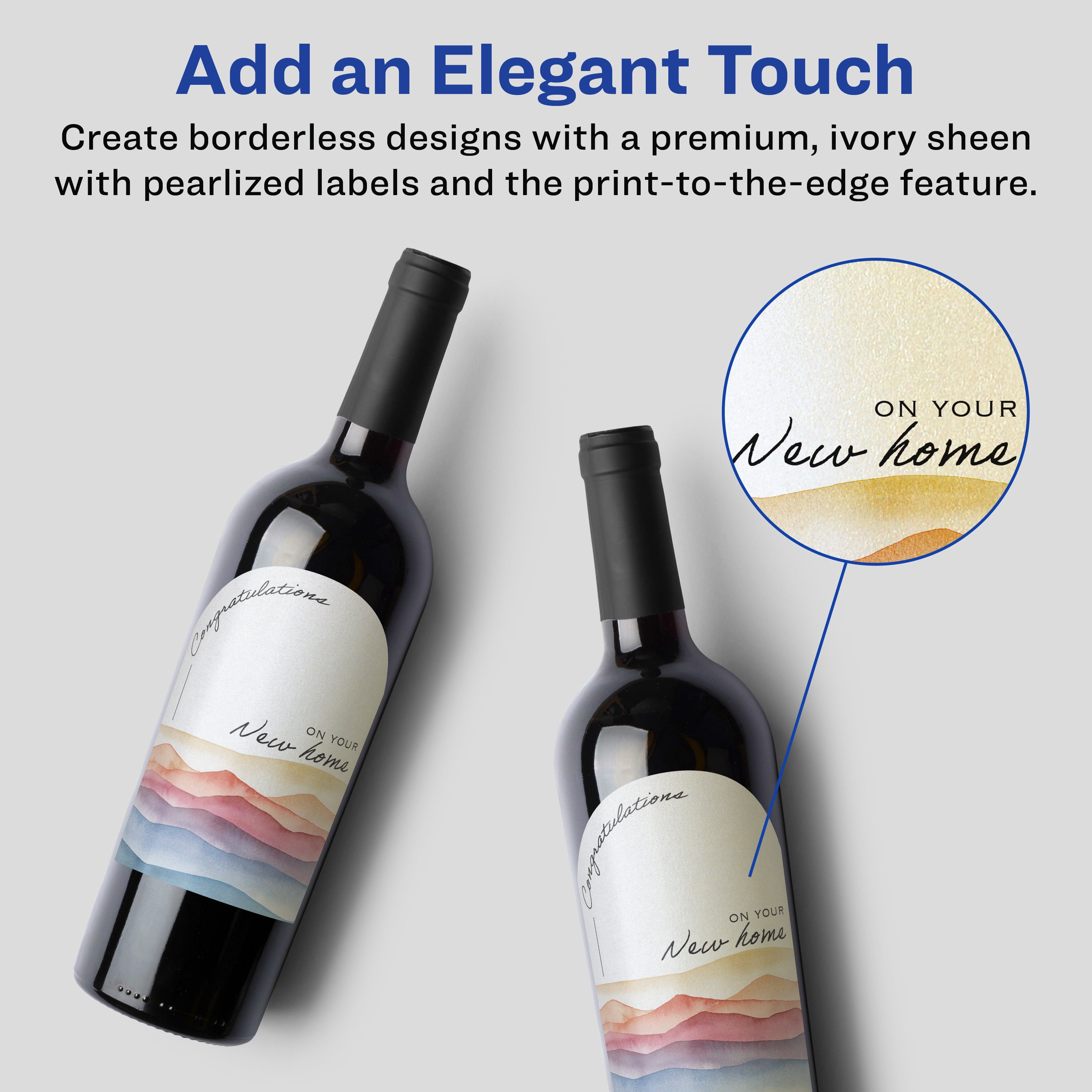 Avery Pearlized Ivory Arched Labels, 3" x 2.25", 450ct