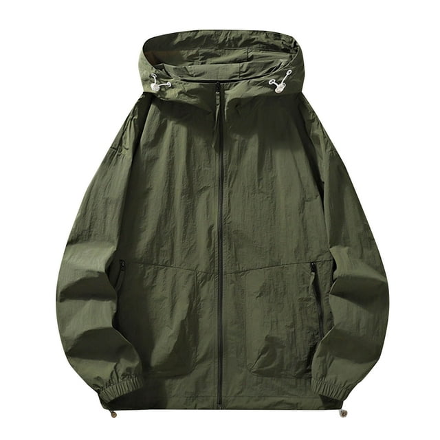 Veste Légère d'Été pour Hommes Protection Solaire en Tissu de Fil de Glace Respirant, Parfait pour les Activités Extérieures comme la Course et la Randonnée, Offre une Défense UV