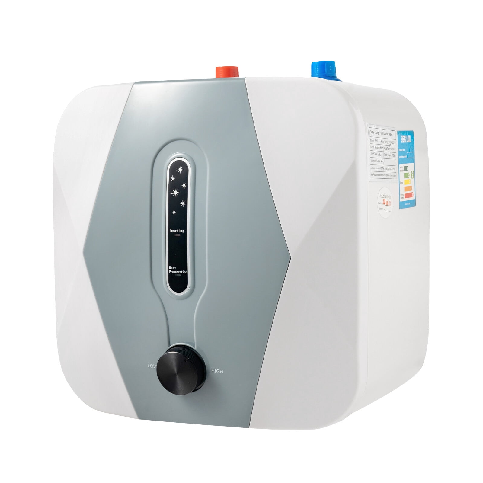 1500W 8L Mini Electric Instant Hot Water Heater Under Sink Small Water Tank 110V