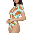 thumbnail image 3 of Picia Cartoon Carrot Womens One Piece Swimsuits Modest Tummy Control Bathing Suits Lace Up Slimming Swim Suit-Medium, 3 of 9