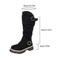 thumbnail image 4 of Wowcloth Women's Suede Round Toe Thick Sole Boots – Comfortable Versatile Buckle Decoration with Plush Lining for Warmth, Casual and Everyday Fashion Wear, 4 of 6