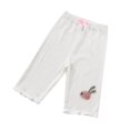 thumbnail image 1 of Odeerbi 3-10 Años Niños Niñas Verano Modal Bermudas Lechuga Trim Conejo Bordado Capris Color Sólido Casual Cropped Pantalones, 1 of 4