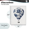 thumbnail image 4 of Stupell Industries Shabby Chic Vintage Toile Hot Air Balloon White Framed Giclee Art, 16 x 20, by Lettered and Lined, 4 of 8