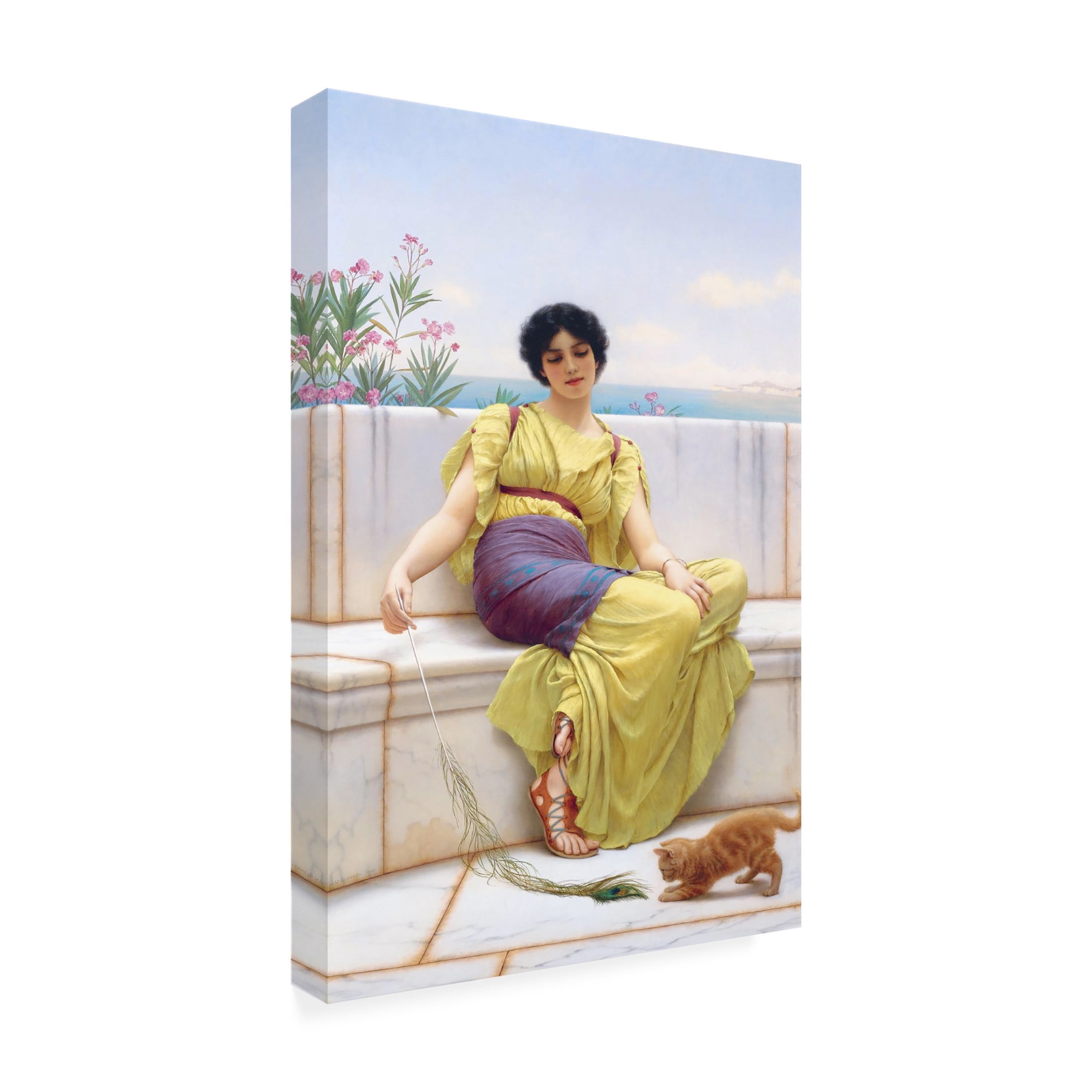 Canvas Wall Art - Masters Collection 'Idleness John Willam Godward' Wall Art for Living Room, Bedroom, or Office Décor by Trademark Fine Art - 30 x 47 Inches