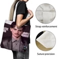 thumbnail image 3 of Timothee Bolso de tela con estampado de lienzo para mujer, bolsa de compras reutilizable y estética, con cremallera interior, regalo para mujer, 35 × 40 cm., 3 of 6