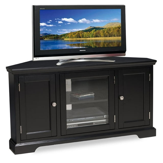 Bowery Hill 46" Corner TV Stand in Black