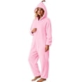 thumbnail image 6 of Xinsrenus Women's Cute Fleece Hooded Jumpsuit Loose Long Sleeve Warm Loungewear Fall Winter Casual Sleepwear, 6 of 7
