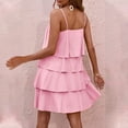 thumbnail image 5 of Hfolob Womens Dresses Women's 2024 Summer Dresses Sleeveless Ruffle Tiered Layered Chiffon Pleated A Line Swing Mini Dresses Beach Dress For Women 2024 Vacation, 5 of 8