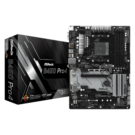 ASRock B450 PRO4 AM4 AMD B450 SATA 6Gb/s USB 3.1 HDMI ATX AMD (Best Amd Micro Atx Motherboard 2019)