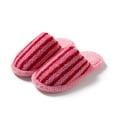 thumbnail image 4 of Samdudou House Slippers for Women Fuzzy Striped Pattern Closed Toe Slip On Plush Warm Indoor Bedroom Flat Footwear for Daily Home Lounging, 4 of 6