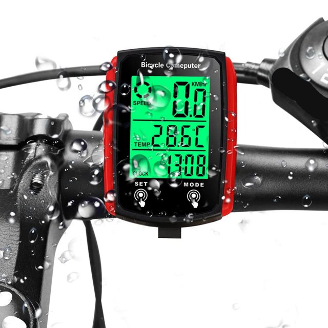 Ordinateur de Vélo Filaire, Kilomètre/heure, Affichage Rétroéclairé LCD Numérique, Compteur de Vitesse Étanche