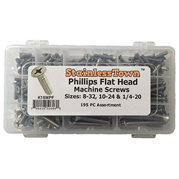 Stainless Steel Phillips Flat Machine Screw Assortment Kit Walmart