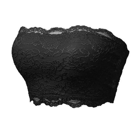 Samickarr Strapless Bras for Women Lace Stretchy Wireless Gathered Up COmfort Bralette Seamless Support Tube Top Bra Sports Breathable Daily Underwear Bralettes