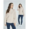 thumbnail image 5 of SSLR Oversized Sweaters for Women Turtleneck Sweater Drop Shoulder Knit Long Lantern Sleeve Pullover Sweater, 5 of 8