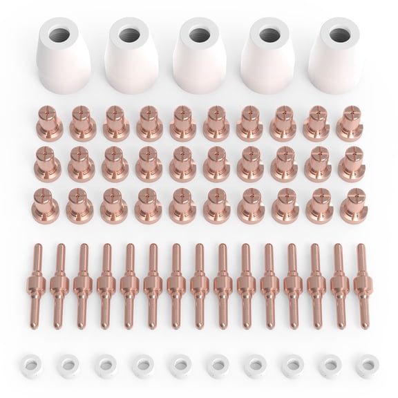 Plasma Cutter Torch Consumables PT31 Electrode Tips, Nozzles, Cups 60Pcs